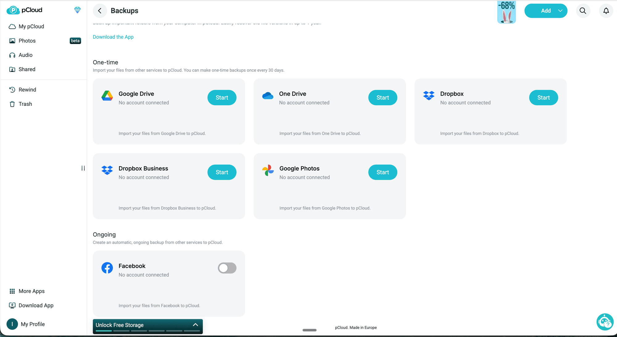 Proton Easy Switch progress view with live counters during an Outlook import